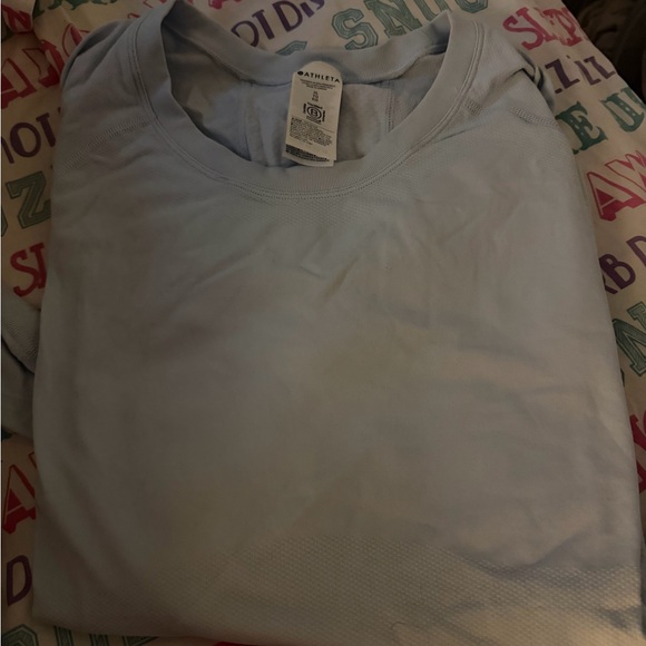Athleta Tops - Athleta Light Blue Momentum Seamless Long Sleeve Tee